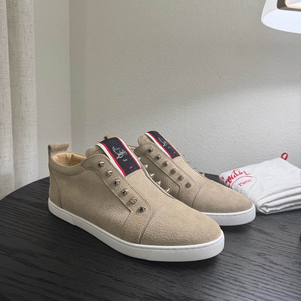 Christian Louboutin F.A.V Fique A Vontade Sneaker Tan 42 - Picture 3 of 10